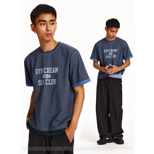 CryingCenter 假两件卷边袖宽松休闲短袖T 哭喊中心 商品图3