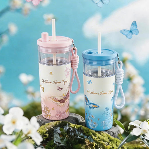 大英博物馆 博物志系列 蝴蝶翩翩 茶水分离保温杯（朦胧粉） 商品图3