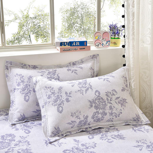 浪莎 家纺花边老粗布印花床单3件套 凉爽透气 亲肤老粗布 8款花色可选 商品图8