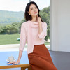 IWY/桃雾星澜粉色温柔风通勤飘带七分袖衬衫半裙套装女25B749+25S777 商品缩略图1