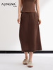 【清爽亚麻】阿菁娜春夏新款清爽亚麻半身裙天然材质吸湿排汗直筒微A遮胯显瘦F31X213001 商品缩略图1