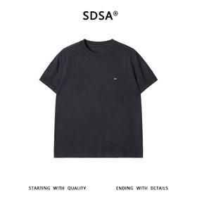 SDSA男装2026新款高贵轻奢美式简约金属装饰圆领短袖T恤百搭舒适