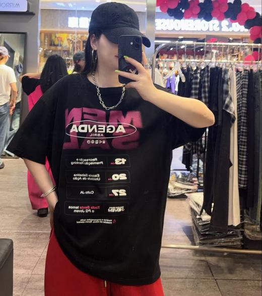 NC圆领印图案短袖T恤60130（黑）夏季162011790321 商品图1