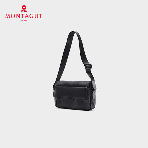 梦特娇中性时尚迷彩布拼皮单肩包防泼水斜挎包大容量书包百搭邮差包 商品图1