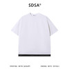 SDSA男装2026新款轻奢潮牌宽松撞色下摆拼接破洞圆领短袖T恤百搭 商品缩略图0