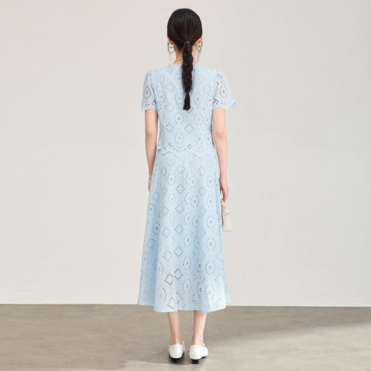 「高货wl」全新升级【铂金会员468/天猫629/差价161】(99335)洛诗琳2026轻奢法式水溶蕾丝上衣+高腰A字半身裙两件套 商品图2