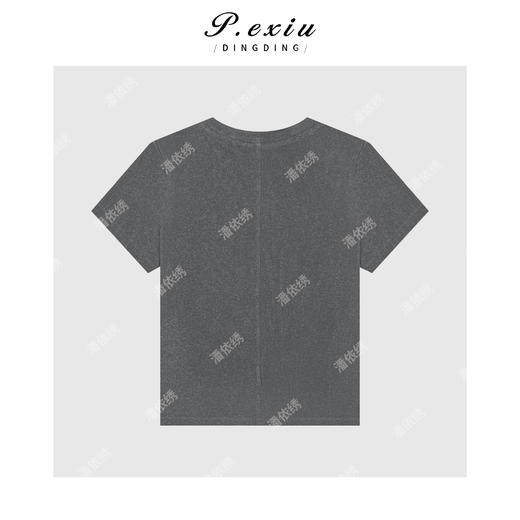 04-3潘依绣丁丁宠粉极简百搭圆领卷边短袖T恤Q22694 商品图1