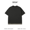 SDSA男装2026新款轻奢潮牌宽松撞色下摆拼接破洞圆领短袖T恤百搭 商品缩略图0