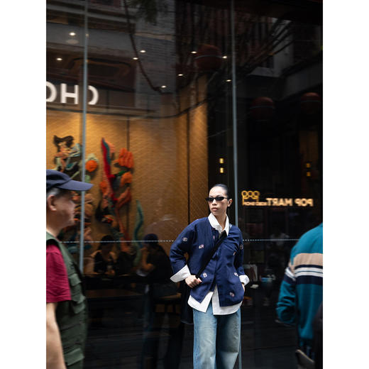 牧衣游原创 匹绣罗莨染外套新款宽松古朴禅意重磅香云纱开衫 花町 商品图2