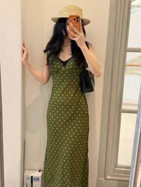 【门店同款】ENJOY夏季雾松波点长裙 171195332