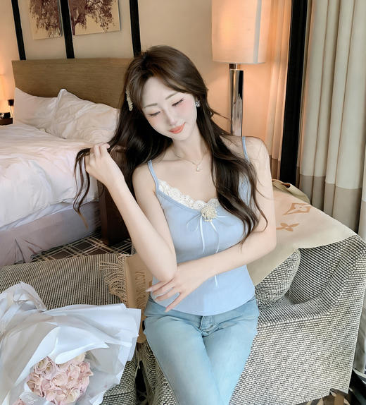 张心子【贯穿夏日】纯欲风吊带背心外穿内搭夏季法式美背内衣 U2603024 商品图4