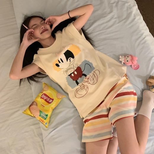 【GZ】无忧购带胸垫睡衣女夏季索罗娜背心卡通可外穿家居服套装（截单后3-5天发货） 商品图4