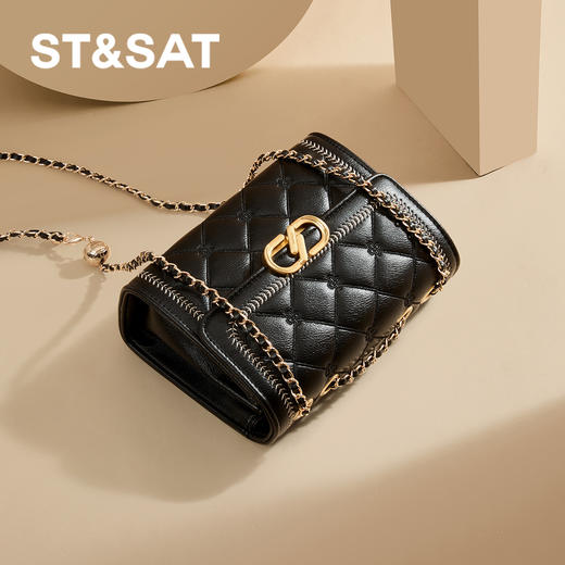 星期六优雅菱格金属链条单肩包SSD521A0GV 商品图2