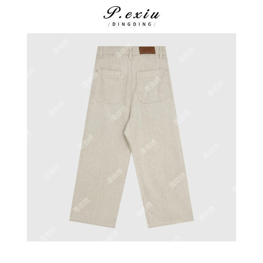 04-3潘依绣丁丁宠粉亚麻肌理感水洗直筒阔腿牛仔裤 D6789 商品图2