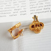【天然正品】AU750黄金简约时尚定制款红五花玛瑙耳钉15.1*13.1*12.9MM（皆取最大值）030426TJ13 商品缩略图4