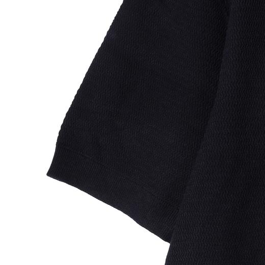 SDSA男装2026新款高贵轻奢美式简约波浪暗纹单扣针织短袖T恤百搭 商品图2