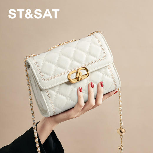 星期六优雅菱格金属链条单肩包SSD521A0GV 商品图3