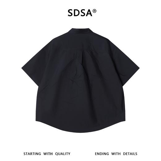SDSA男装2026新款高贵轻奢日系简约斜纽扣小众设计短袖衬衫百搭 商品图0