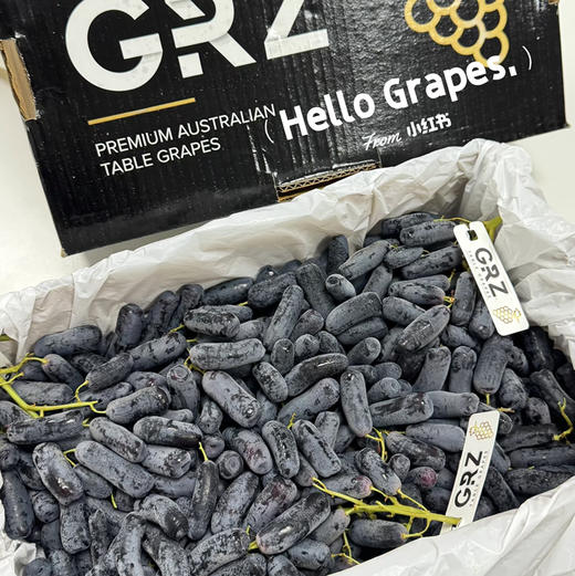 石家庄优选仓库速达，澳洲黑手指 黑提GRZ，果肉颗颗饱满，皮薄脆甜，高甜无籽，2斤散装称重 商品图8