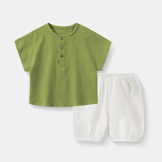 【柔软亲肤！不闷汗】儿童短袖套装纯棉纱布宝宝休闲家居两件套吸汗透气舒适小童睡衣。xb 商品图0