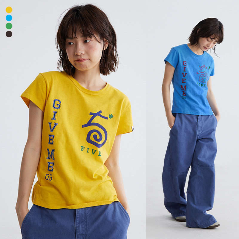 CryingCenter给我五!数字复古字母印花tee正肩竹节棉短袖哭喊中心