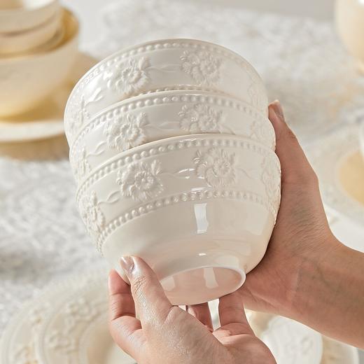 法式立体浮雕奶油色系餐盘碗筷餐具 商品图2