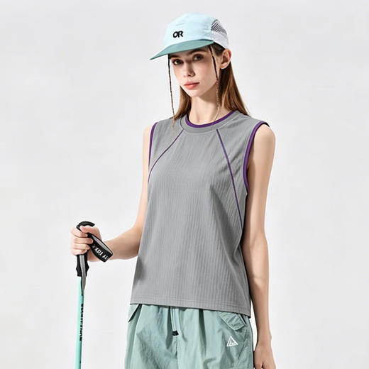 Schenvega 情侣山系坑条肌理透气宽松背心 A46-JS6118 商品图7