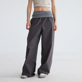 CryingCenter挺括橡筋腰宽松直筒休闲运动跳舞裤长裤工装裤