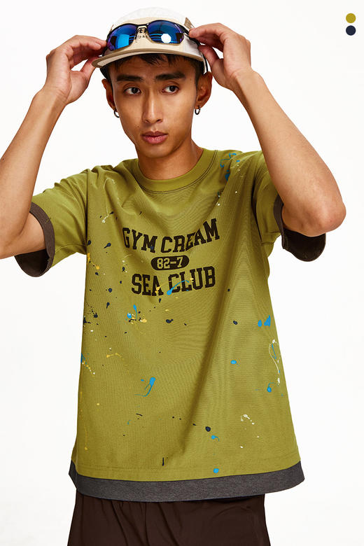 CryingCenter 假两件卷边袖宽松休闲短袖T 哭喊中心 商品图4