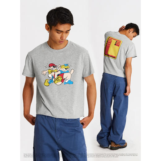 CryingCenter 复古卡通跑步小人撞色短袖Tee 哭喊中心 商品图1