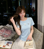 张心子【海蓝云朵】甜美立体蝴蝶结T恤法式上衣 U2604020 商品缩略图11