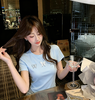 张心子【海蓝云朵】甜美立体蝴蝶结T恤法式上衣 U2604020 商品缩略图4