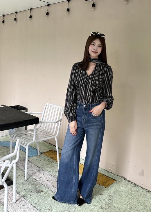 【门店同款】ENJOY春季复古波点飘带上衣 170497187 商品图4