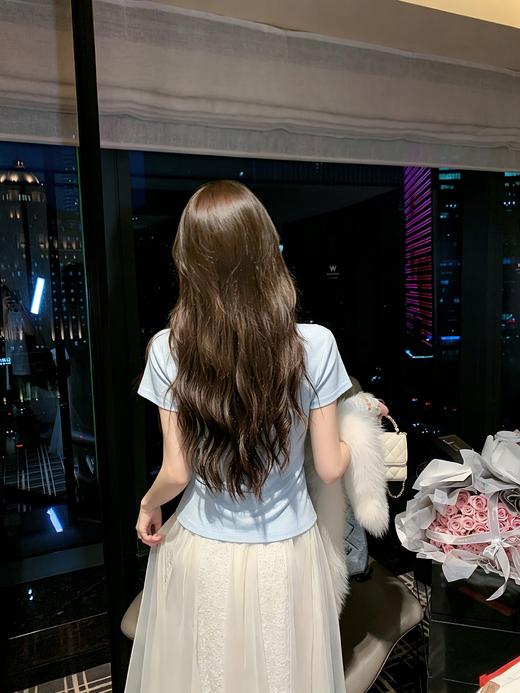 张心子【海蓝云朵】甜美立体蝴蝶结T恤法式上衣 U2604020 商品图12