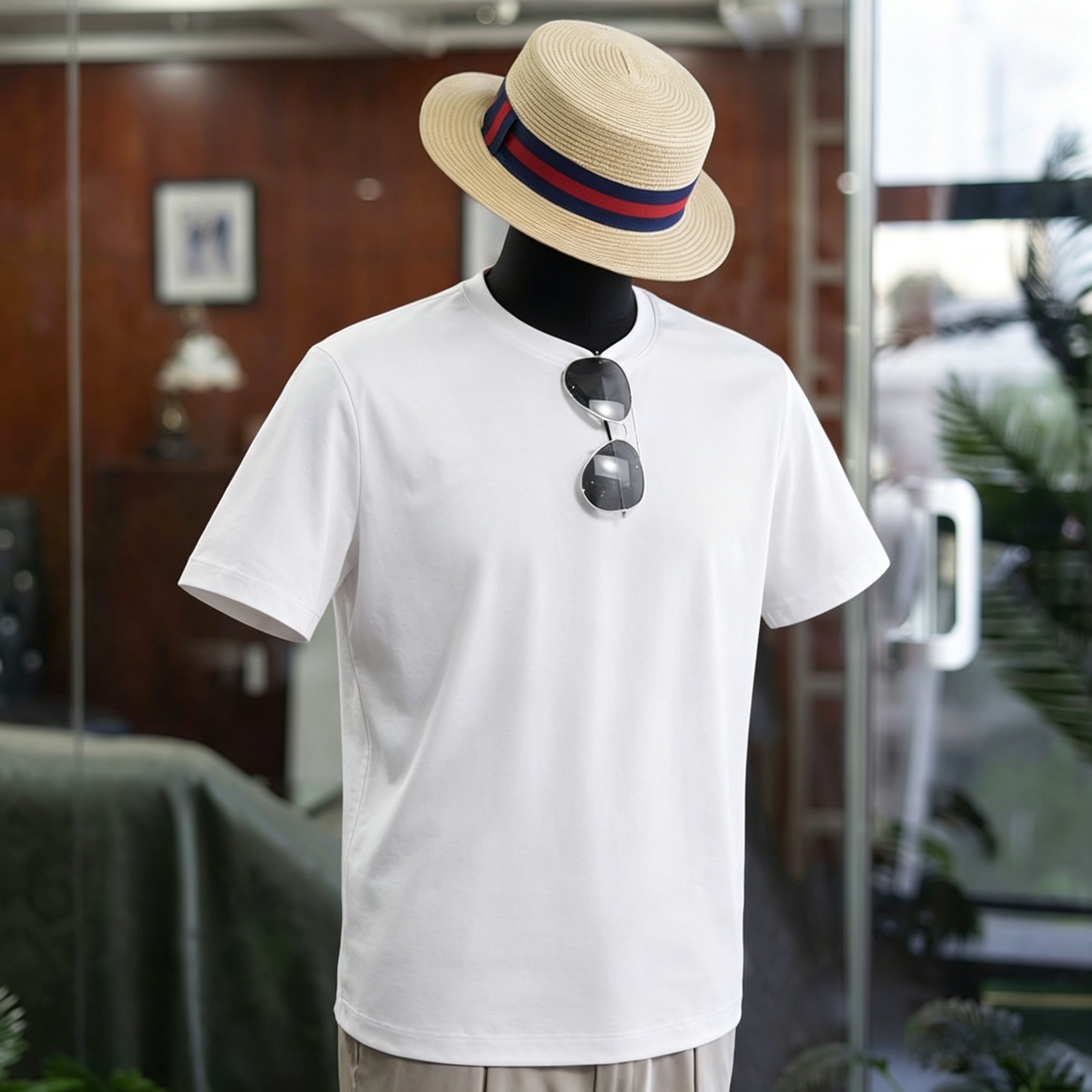 新款男士新疆长绒棉圆领T恤 三色可选