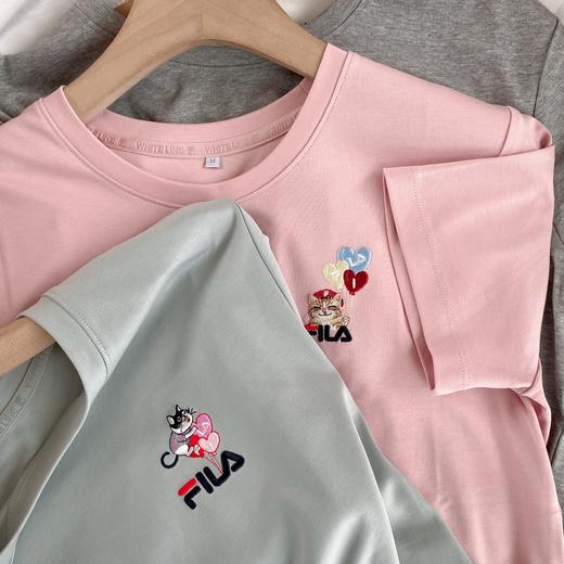 云仓 珍惜这种元单吧 飞鸟家特调色调刺绣女士T恤 商品图4