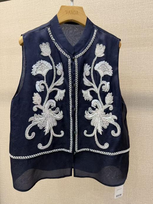 桑蚕丝刺绣马甲 商品图4