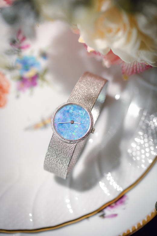 独角鹿西洋古董1970年代瑞士顶级钟表品牌江诗丹顿出品18K白金欧泊表盘女士腕表 商品图1