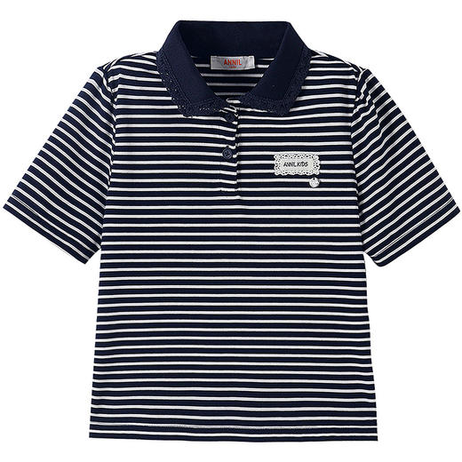 女童翻领短袖针织衫夏季新款安奈儿童装EG621756 商品图6