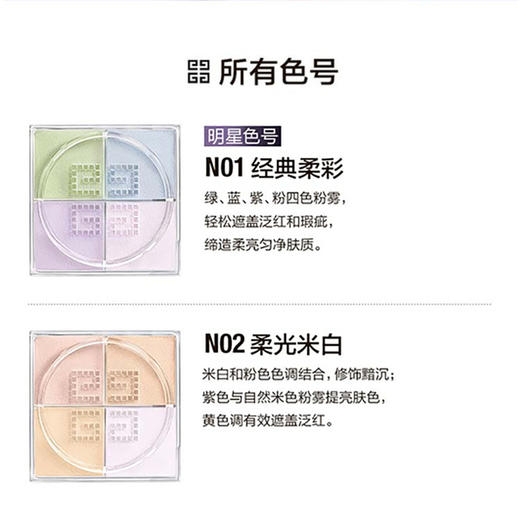 【海淘直发】纪梵希明星四宫格柔雾散粉2#色12g【2028/1/1】 商品图3