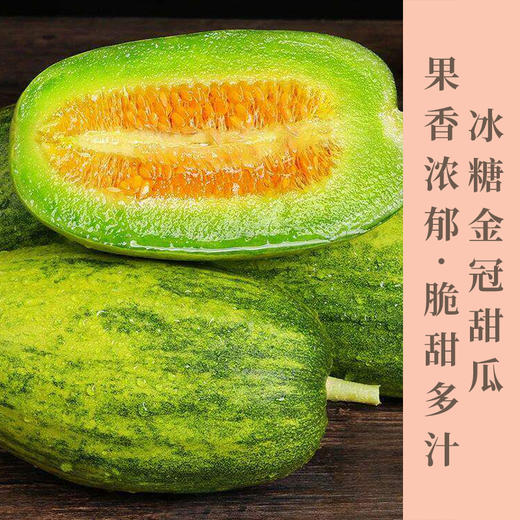 冰糖金冠甜瓜现摘现发顺丰包邮当季甜瓜香瓜新鲜应急水果口感脆甜多汁连皮带肉直接啃甜到你的心坎里 商品图0