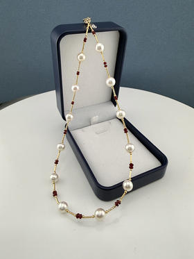 【挚友限定】竹节-18k金红宝石akoya珍珠项链7.5-8mm