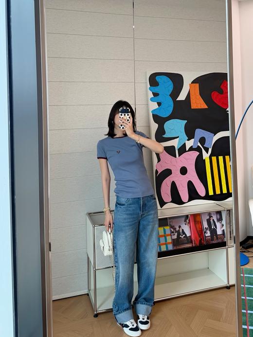 普拉达 26Ss新品上线☑️复古撞色修身短袖T恤 商品图2