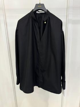 女款珍珠logo长袖衬衫he010