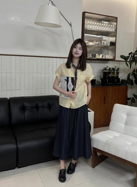 【门店同款】ENJOY夏季丝巾麻料短袖衬衣 171493170 商品图2