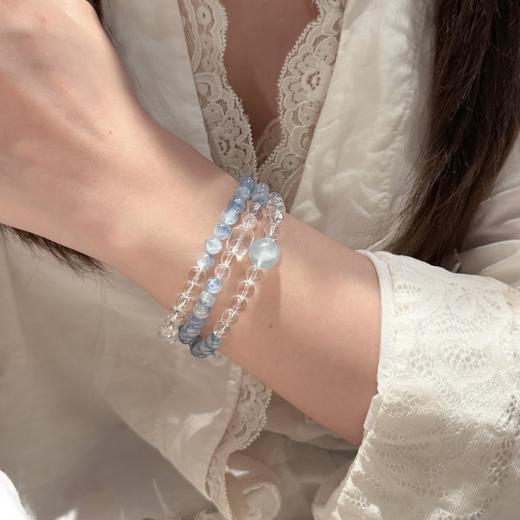 ARSIS｜晶石系列 澄澈静心·蓝晶石白水晶三圈串珠手链 商品图1