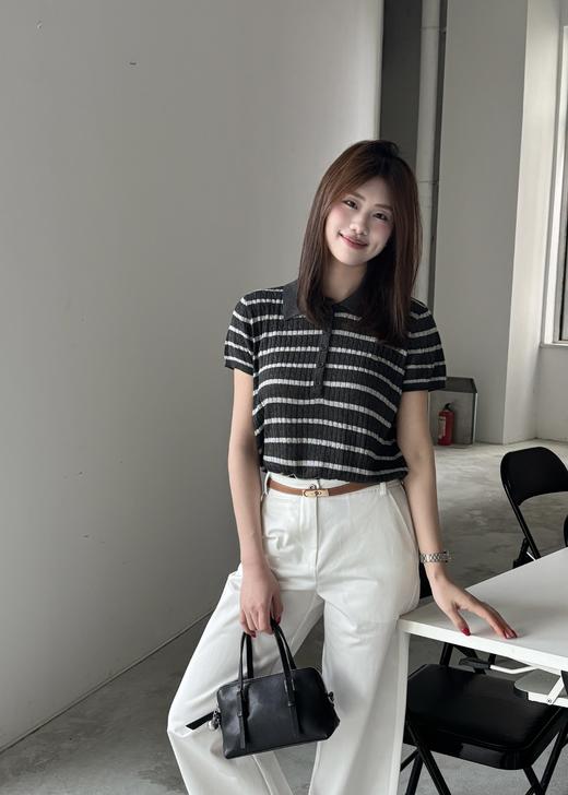 【门店同款】ENJOY夏季Polo领条纹针织 171493292 商品图2