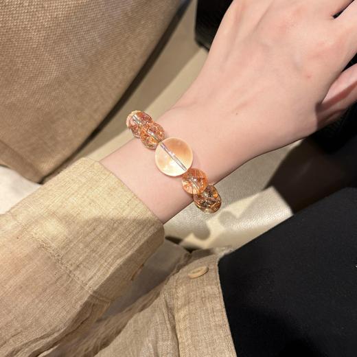 ARSIS｜晶石系列 聚财净化 · 金箔胶花白水晶串珠手链 商品图0