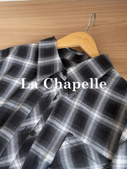 专柜实拍【松弛男友风】拉夏贝尔/La Chapelle复古显瘦时尚翻领长袖衬衫内搭叠穿通勤百搭上衣 商品图4