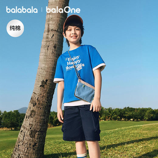 巴拉巴拉儿童短袖t恤男女童2026夏季新款大童装宝宝吸湿速干上衣 商品图1